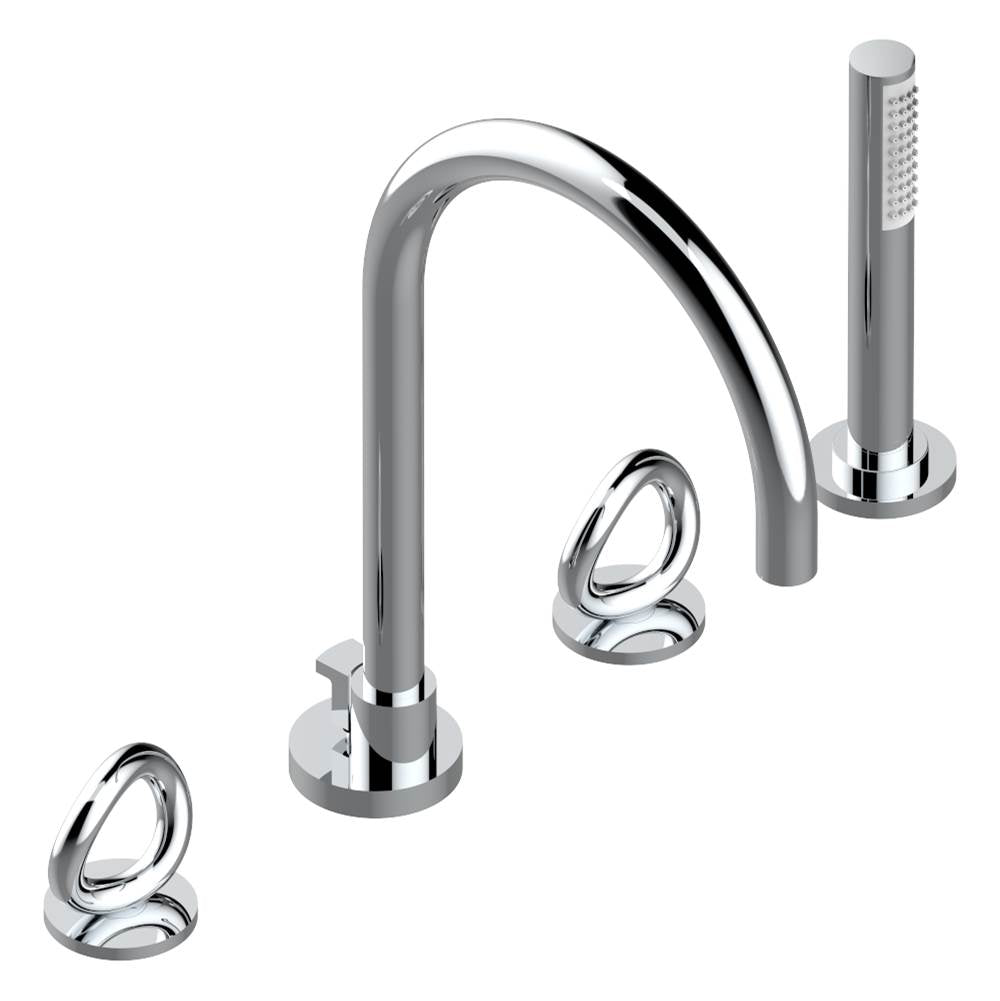 THG - Roman tub set with divertor spout and handshower, 3/4'' valves - Matt Umber PVD