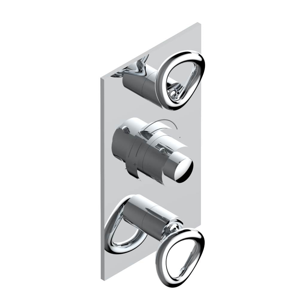 THG - Trim for THG thermostatic valve 2 volume controls, rough part supplied with fixing box ref. 5 400AE/US - Matt Umber PVD