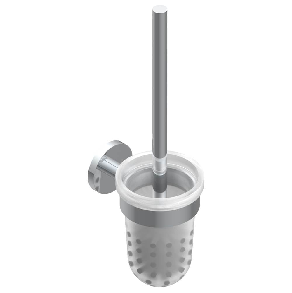 THG - WALL MOUNTED TOILET BRUSH W/ GLASS HOLDER - Matt Umber PVD