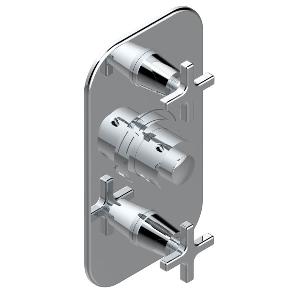 THG - Trim for THG thermostatic valve 2 volume controls, rough part supplied with fixing box ref. 5 400AE/US - Matt Umber PVD