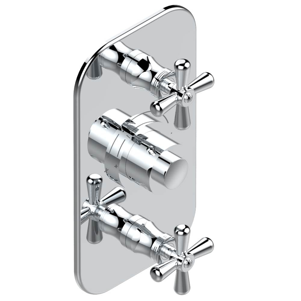 THG - Trim for THG thermostatic valve 2 volume controls, rough part supplied with fixing box ref. 5 400AE/US - Matt Umber PVD