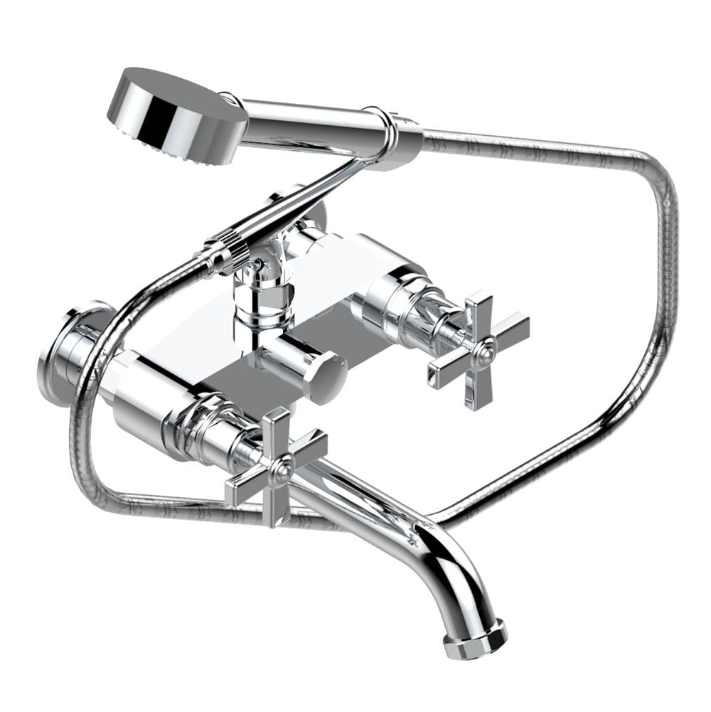 THG - Exposed tub filler with cradle handshower, wall mounted - Matt Umber PVD