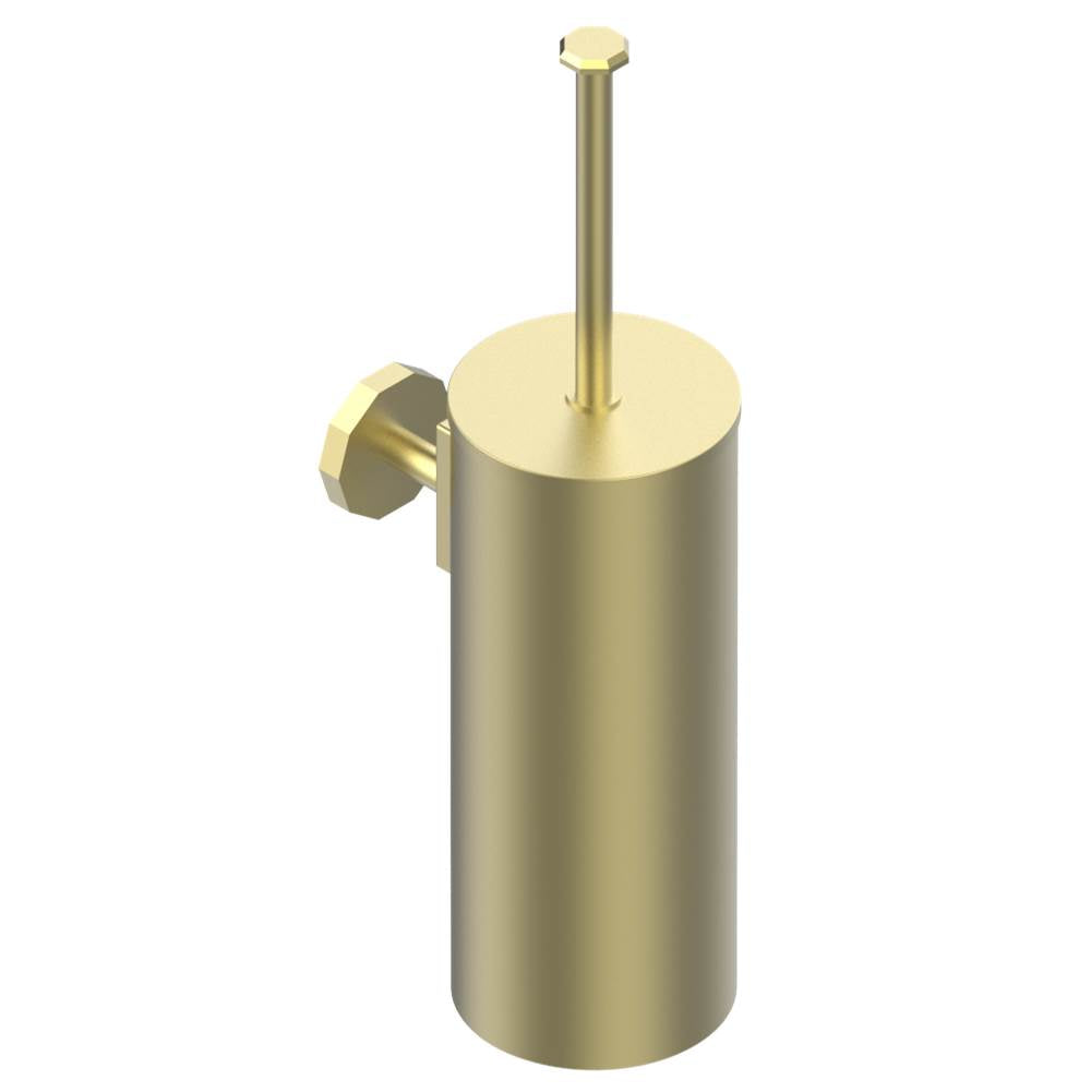 THG - Metal toilet brush holder with brush with cover wall mounted - Matt Brass Color PVD