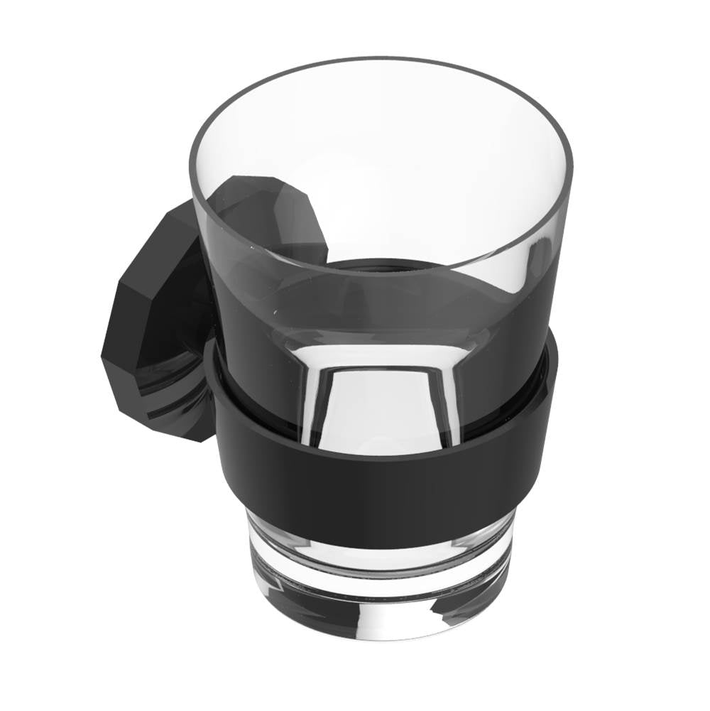 THG - wall mounted glass holder with BACCARAT crystal glass - Brown Bronze Color PVD