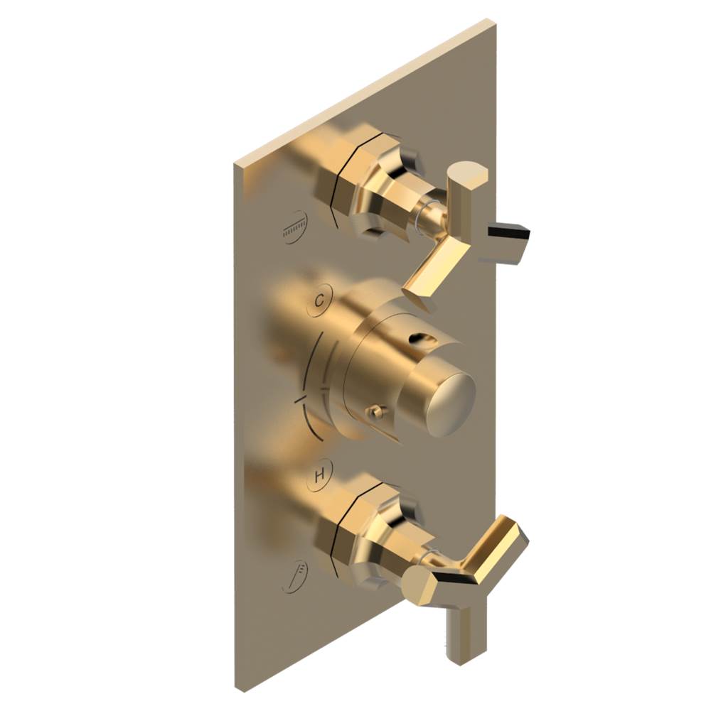 THG - Trim for THG thermostatic valve 2 volume controls, rough part supplied with fixing box ref. 5 400AE/US - Matt Umber PVD