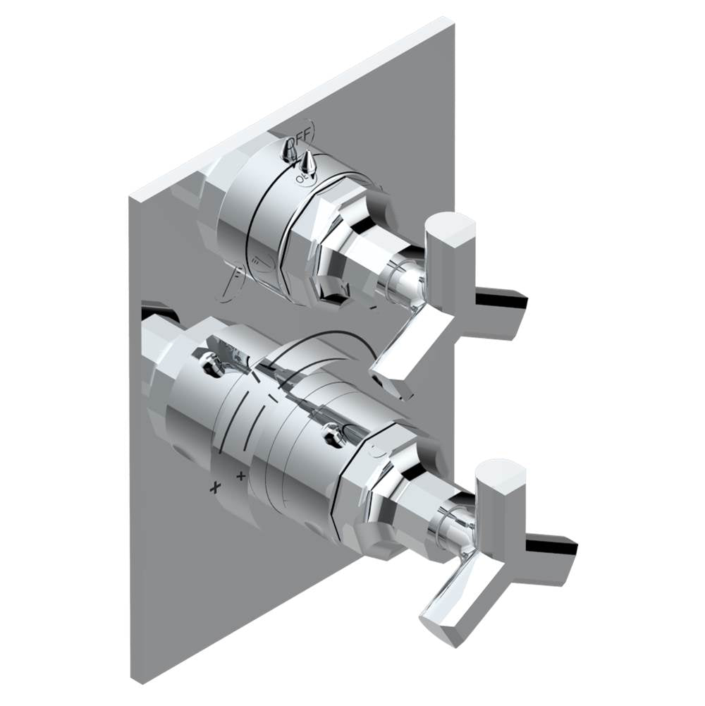 THG - Trim for thg thermostat with 2-way diverter, rough part supplied with fixing box ref. 5 500AE/US - Umber PVD