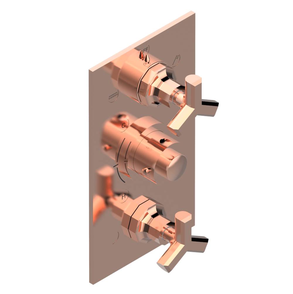 THG - Trim for thg thermostat with 2-way diverter and on/off control, rough part supplied with fixing box ref. .5 540AE/US - Blush PVD