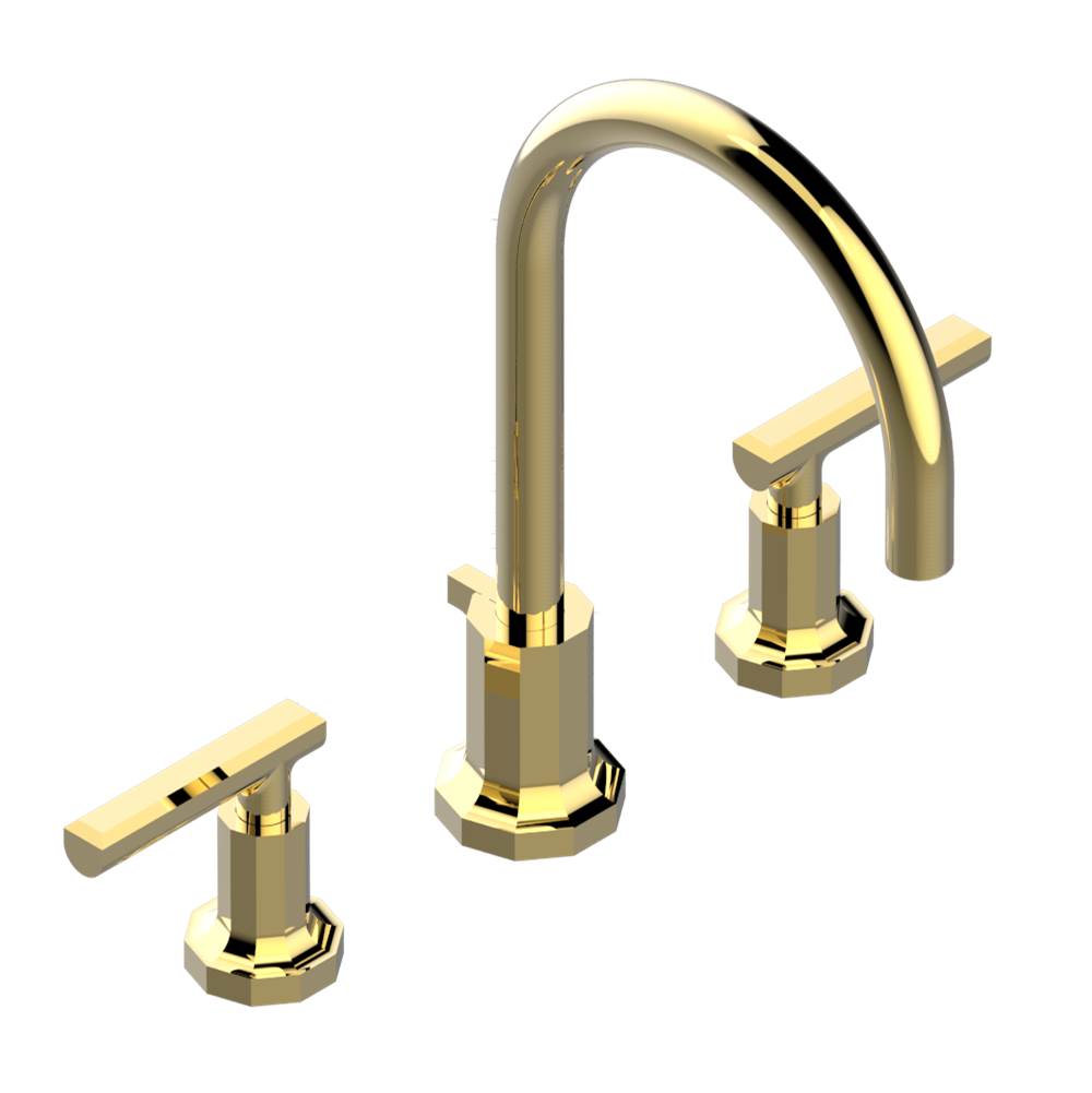 THG - Widespread lavatory set with drain - Gold Polished