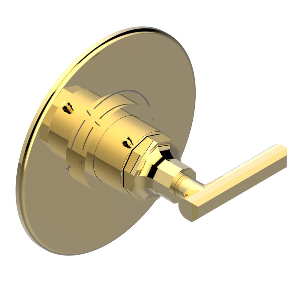THG - Trim for THG thermostatic valve, rough part supplied with fixing box ref. 5 200AE/US - Round plate model - Gold Color PVD