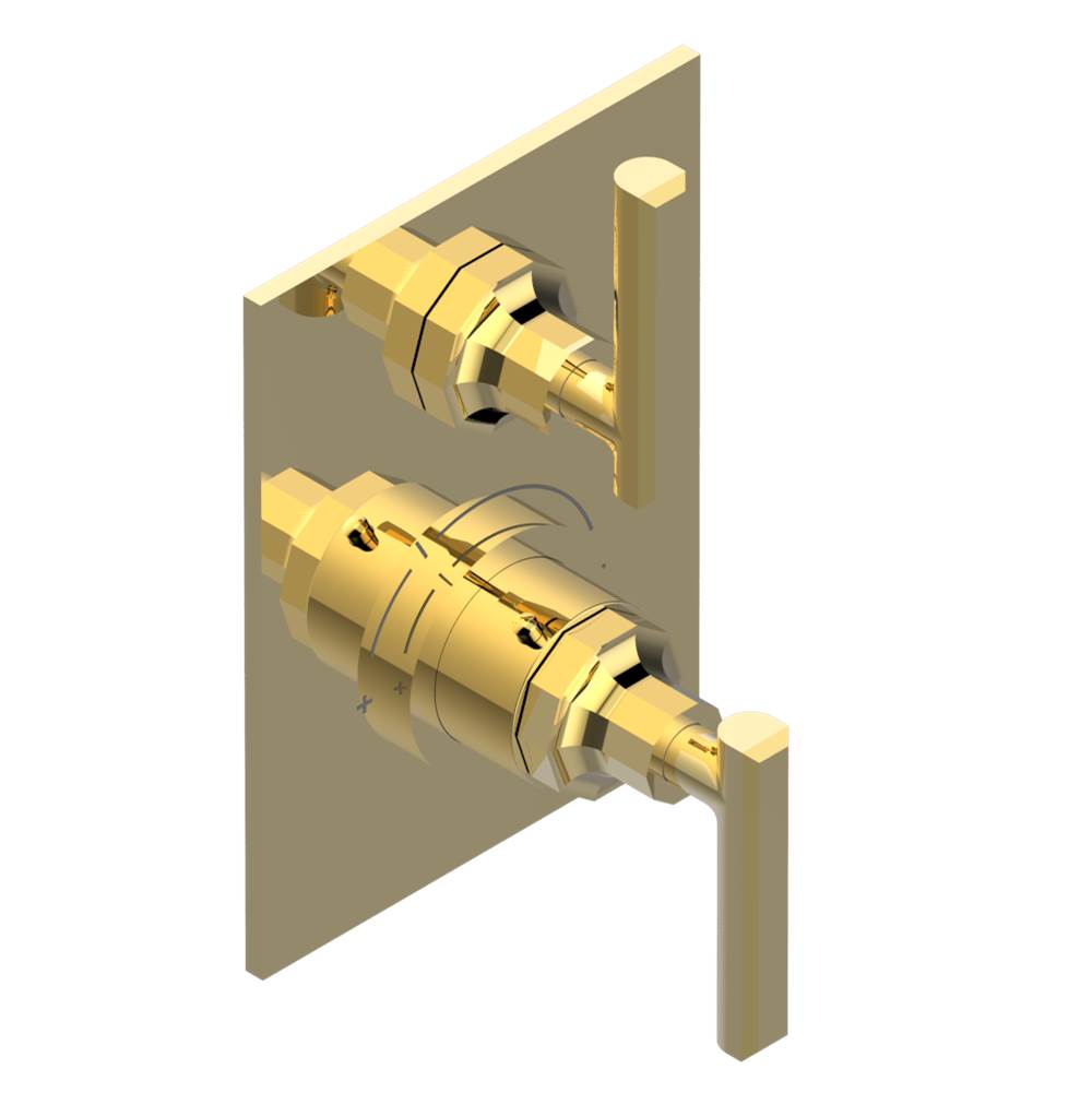 THG - Trim for THG thermostatic valve 1 volume control, rough part supplied with fixing box ref.5 300AE/US - Gold Color PVD