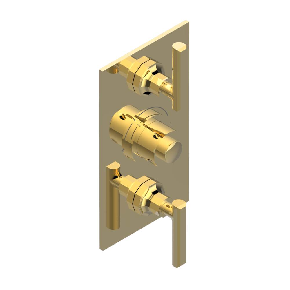 THG - Trim for THG thermostatic valve 2 volume controls, rough part supplied with fixing box ref. 5 400AE/US - Gold Polished
