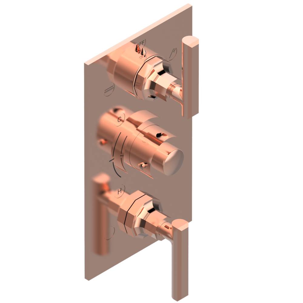 THG - Trim for thg thermostat with 2-way diverter and on/off control, rough part supplied with fixing box ref. .5 540AE/US - Blush PVD