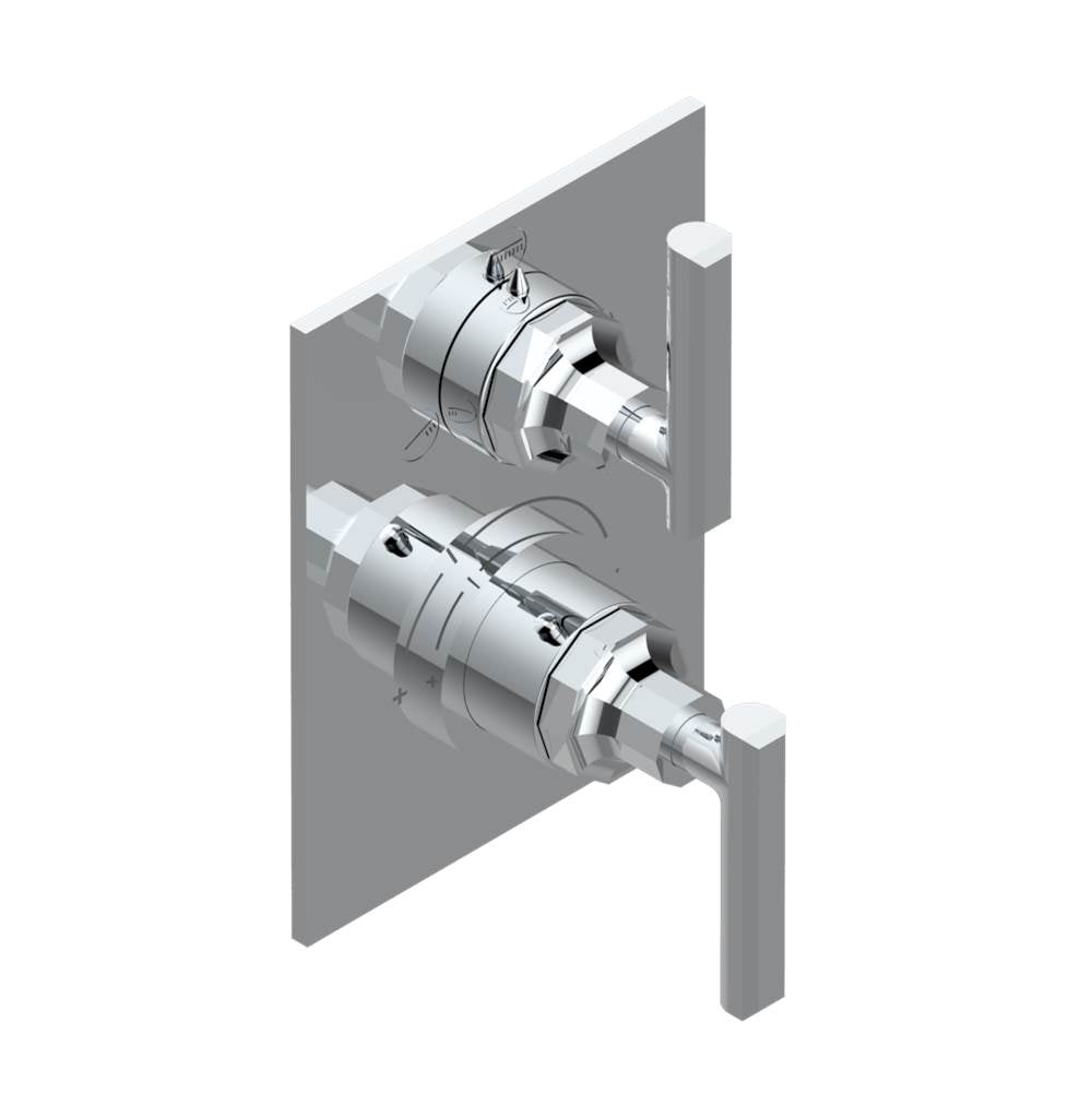 THG - Trim for thermostatic mixer with stop valve and 3 way diverter, rough part supplied with fixing box ref.5 600AE/US - Matt Umber PVD