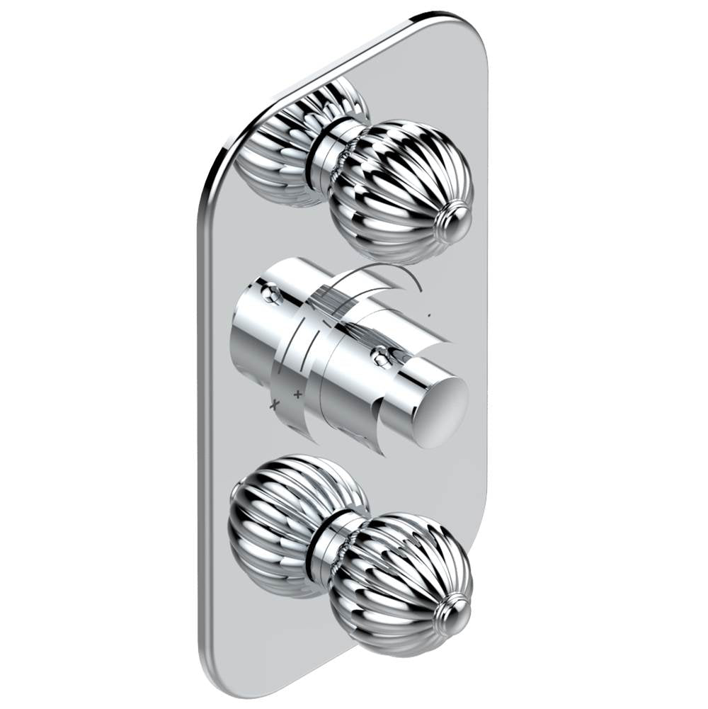 THG - Trim for THG thermostatic valve 2 volume controls, rough part supplied with fixing box ref. 5 400AE/US - Matt Umber PVD