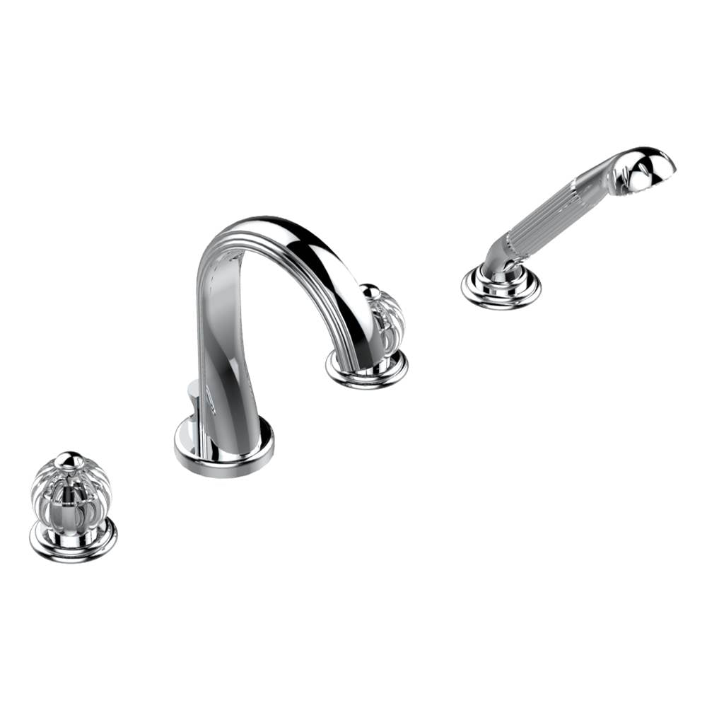 THG - Roman tub set with divertor spout and handshower, 3/4'' valves - Matt Umber PVD