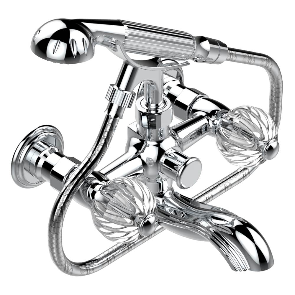 THG - Exposed tub filler with cradle handshower, wall mounted - Matt Umber PVD