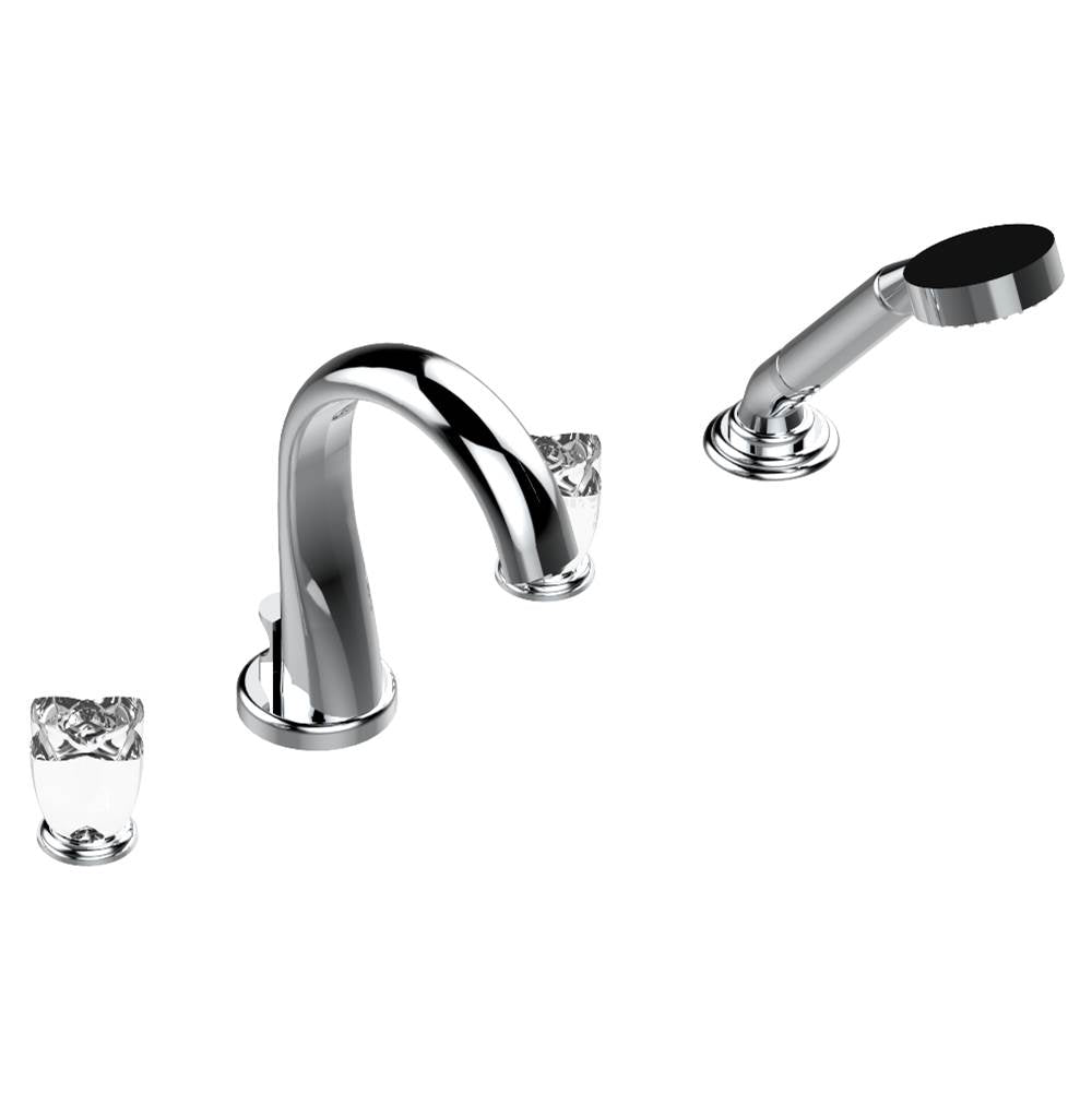 THG - Roman tub set with divertor spout and handshower, 3/4'' valves - Matt Umber PVD
