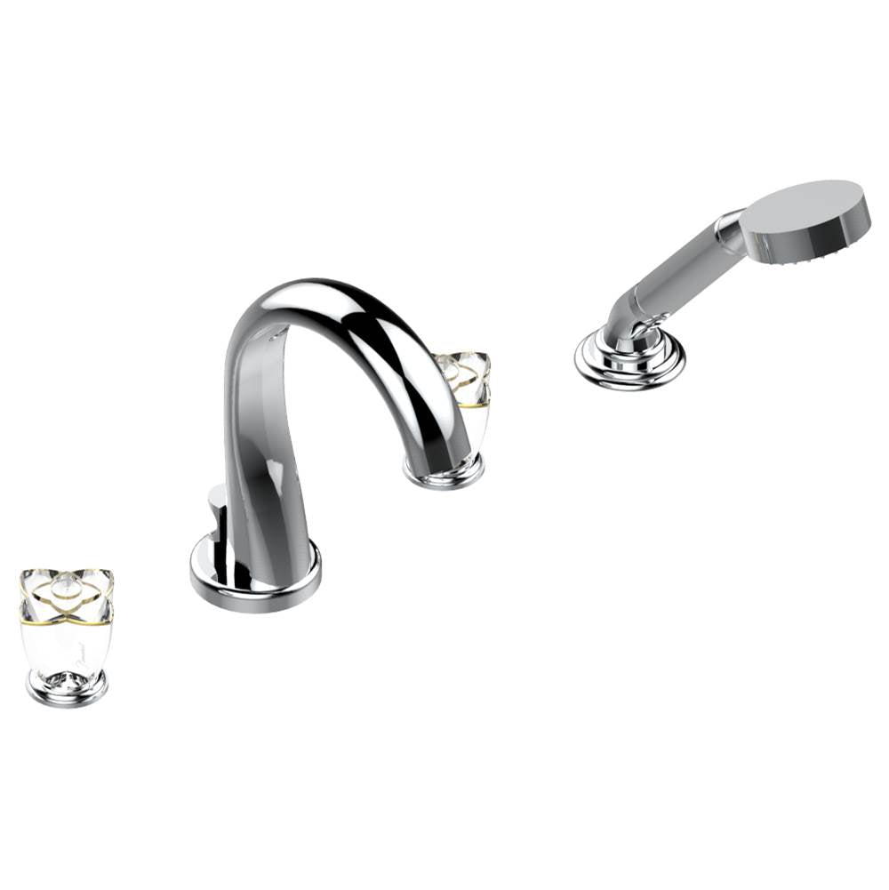 THG - Roman tub set with divertor spout and handshower, 3/4'' valves - Matt Umber PVD