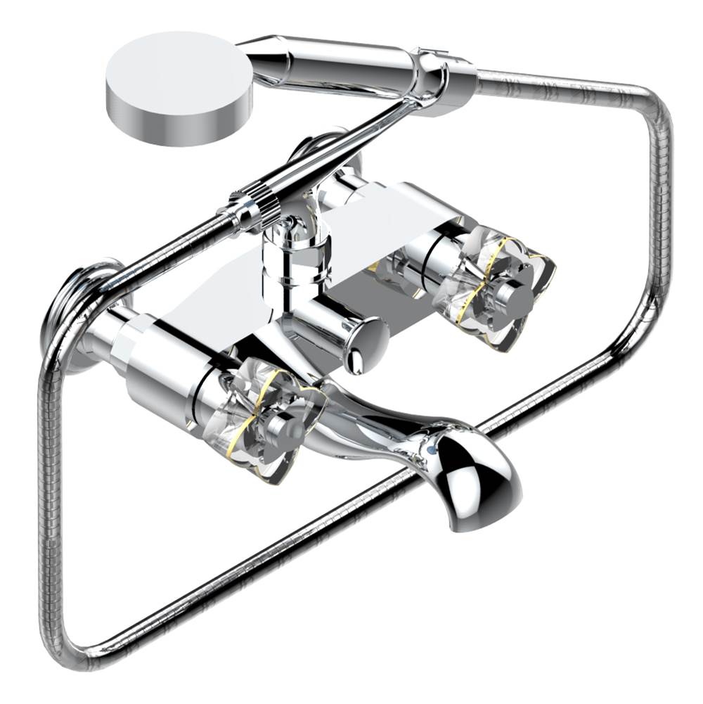 THG - Exposed tub filler with cradle handshower, wall mounted - Matt Umber PVD