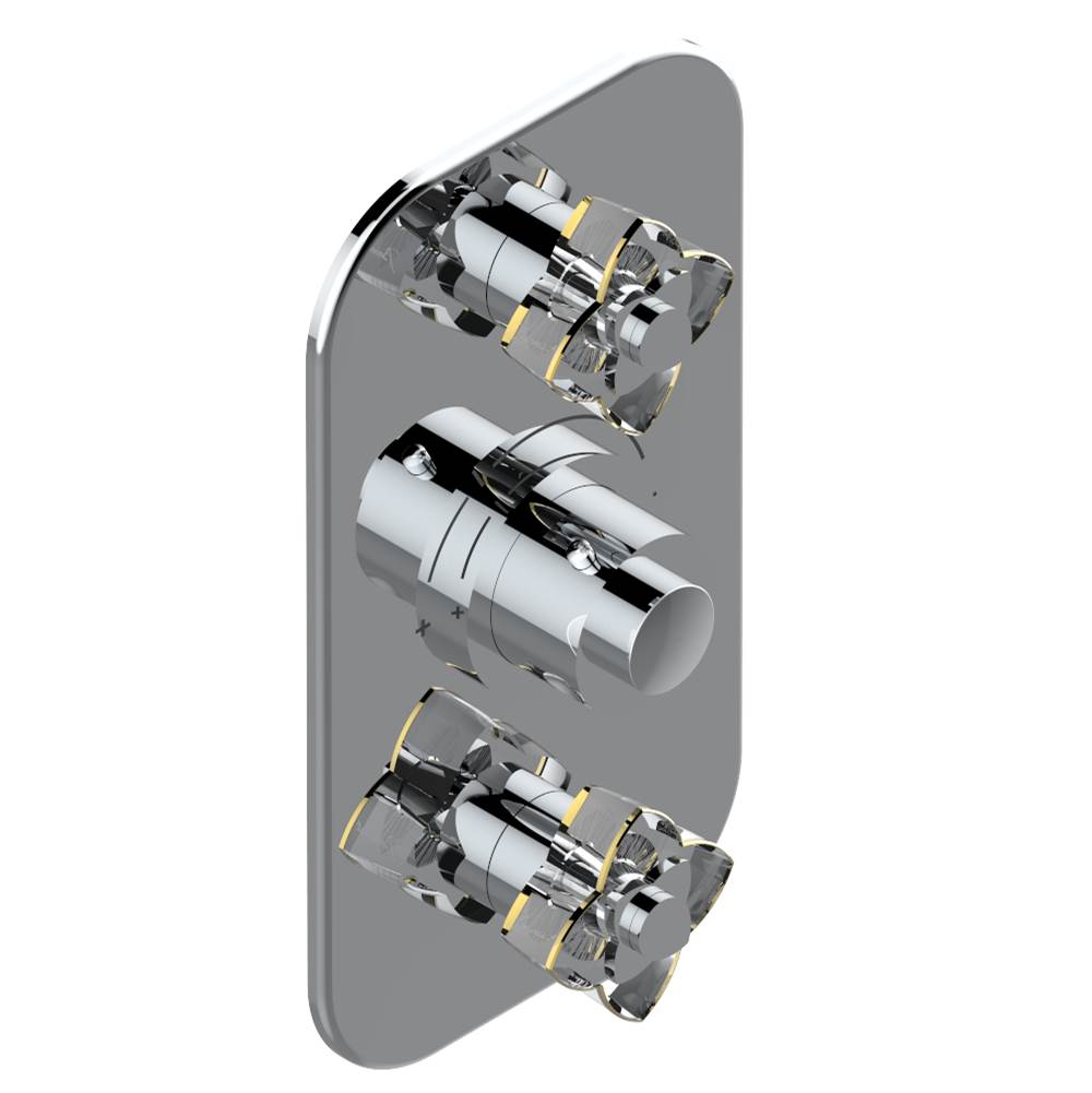 THG - Trim for THG thermostatic valve 2 volume controls, rough part supplied with fixing box ref. 5 400AE/US - Matt Umber PVD