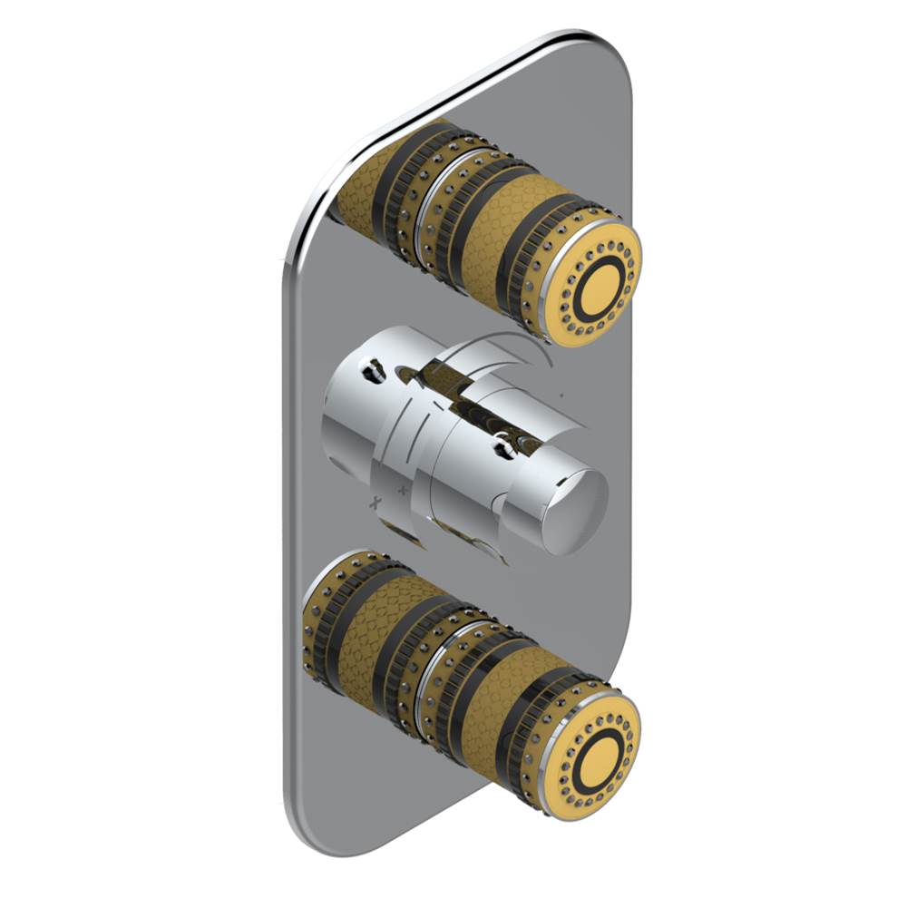 THG - Trim for THG thermostatic valve 2 volume controls, rough part supplied with fixing box ref. 5 400AE/US - Matt Umber PVD