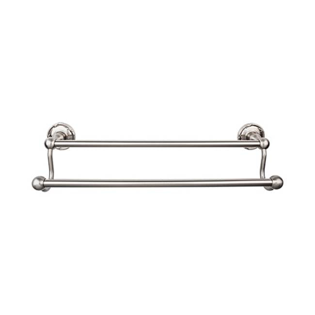 Top Knobs - Edwardian Bath Towel Bar 30 Inch Double - Ribbon Bplate Brushed Satin Nickel - Brushed Satin Nickel