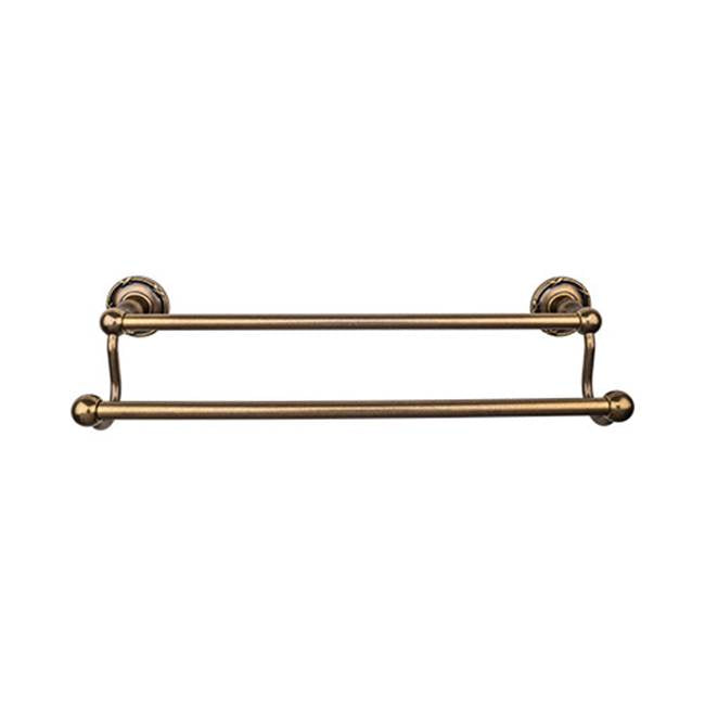 Top Knobs - Edwardian Bath Towel Bar 30 Inch Double - Ribbon Bplate German Bronze - German Bronze