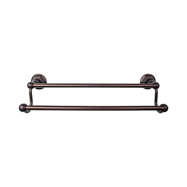 Top Knobs - Edwardian Bath Towel Bar 30 Inch Double - Hex Backplate Oil Rubbed Bronze - Oil Rubbed Bronze