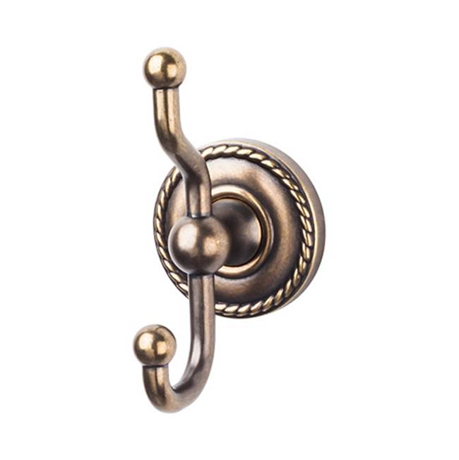 Top Knobs - Edwardian Bath Double Hook Rope Backplate German Bronze - German Bronze
