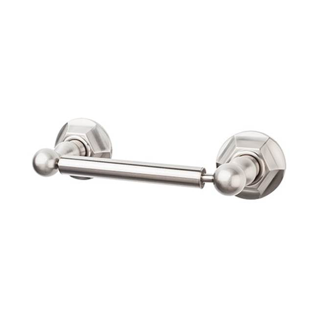 Top Knobs - Edwardian Bath Tissue Holder Hex Backplate Brushed Satin Nickel - Brushed Satin Nickel
