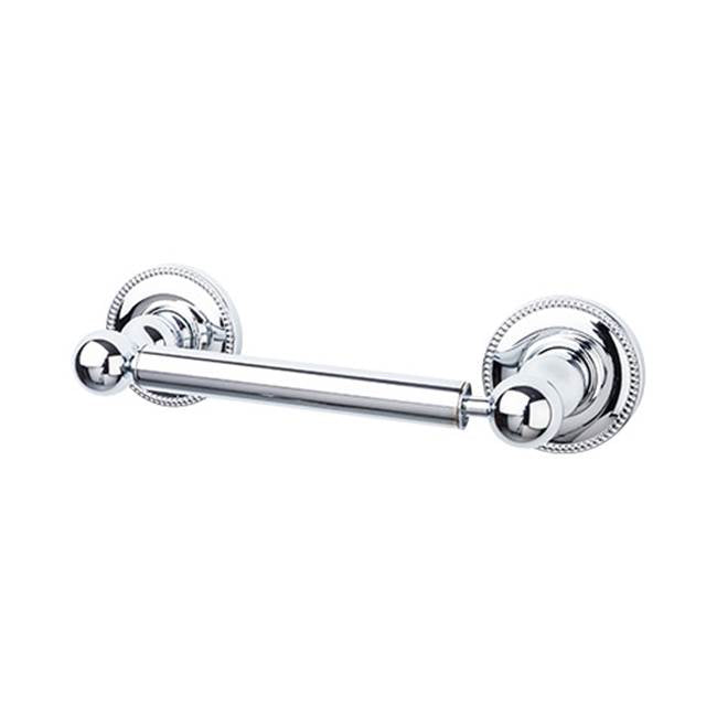 Top Knobs - Edwardian Bath Tissue Holder Beaded Backplate Polished Chrome - Polished Chrome