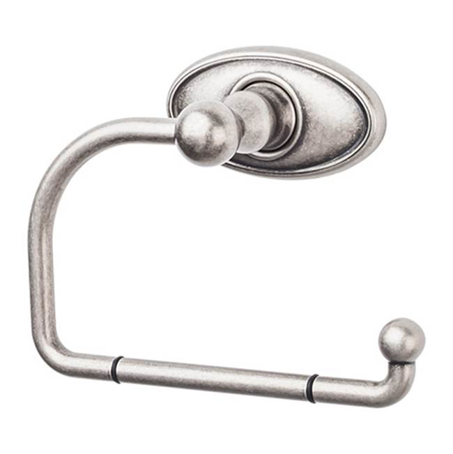 Top Knobs - Edwardian Bath Tissue Hook Oval Backplate Antique Pewter - Antique Pewter