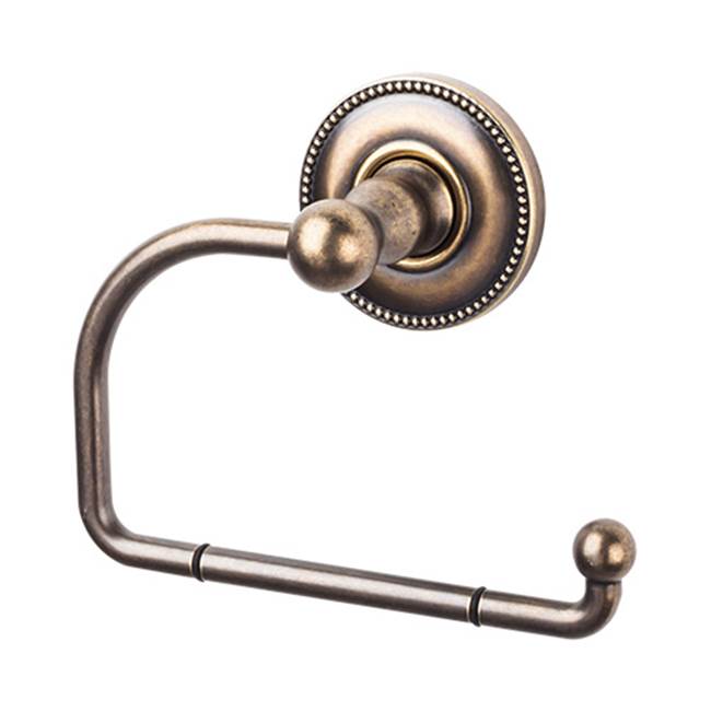 Top Knobs - Edwardian Bath Tissue Hook Beaded Backplate German Bronze - German Bronze