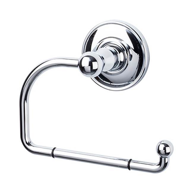 Top Knobs - Edwardian Bath Tissue Hook Plain Backplate Polished Chrome - Polished Chrome