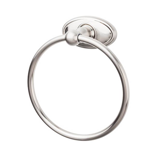 Top Knobs - Edwardian Bath Ring Oval Backplate Brushed Satin Nickel - Brushed Satin Nickel