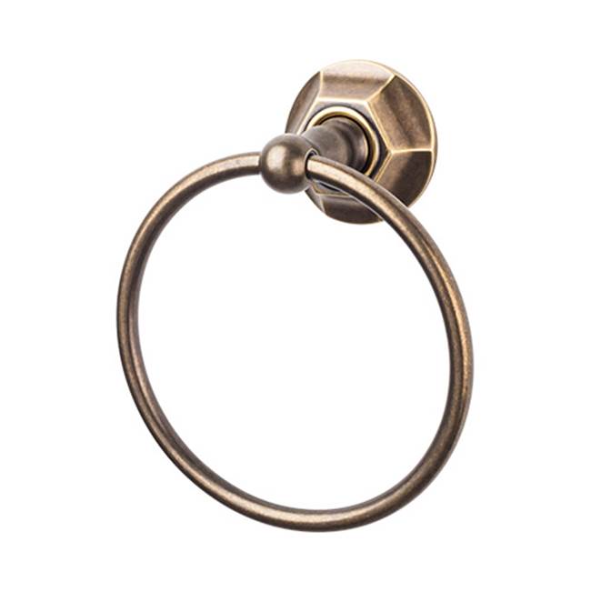 Top Knobs - Edwardian Bath Ring Hex Backplate German Bronze - German Bronze