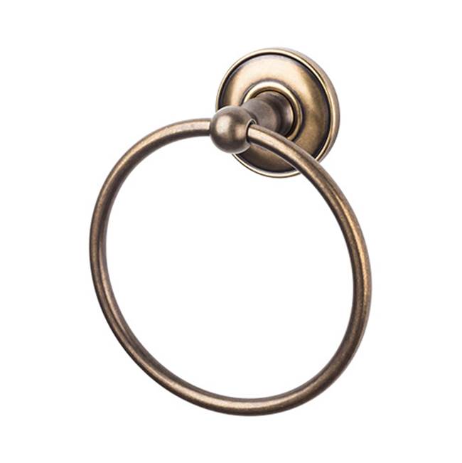 Top Knobs - Edwardian Bath Ring Plain Backplate German Bronze - German Bronze