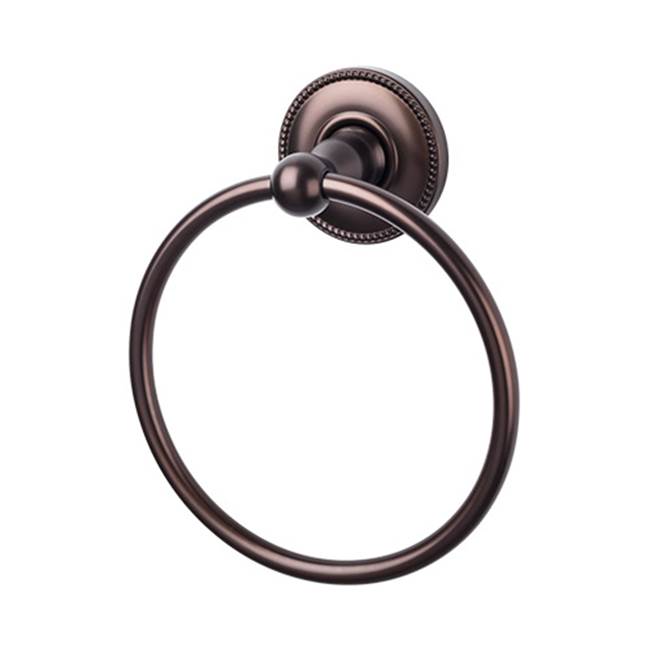 Top Knobs - Edwardian Bath Ring Beaded Backplate Oil Rubbed Bronze - Oil Rubbed Bronze