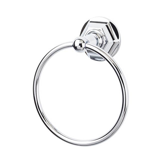 Top Knobs - Edwardian Bath Ring Hex Backplate Polished Chrome - Polished Chrome
