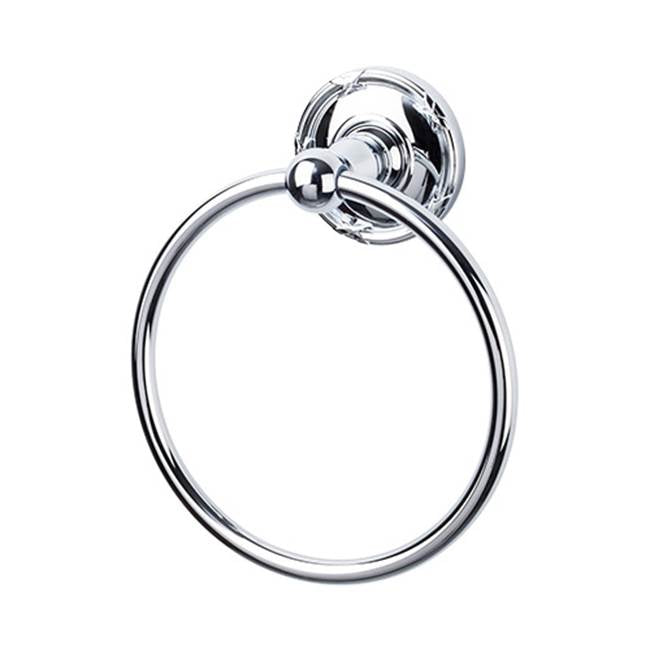 Top Knobs - Edwardian Bath Ring Ribbon Backplate Polished Chrome - Polished Chrome