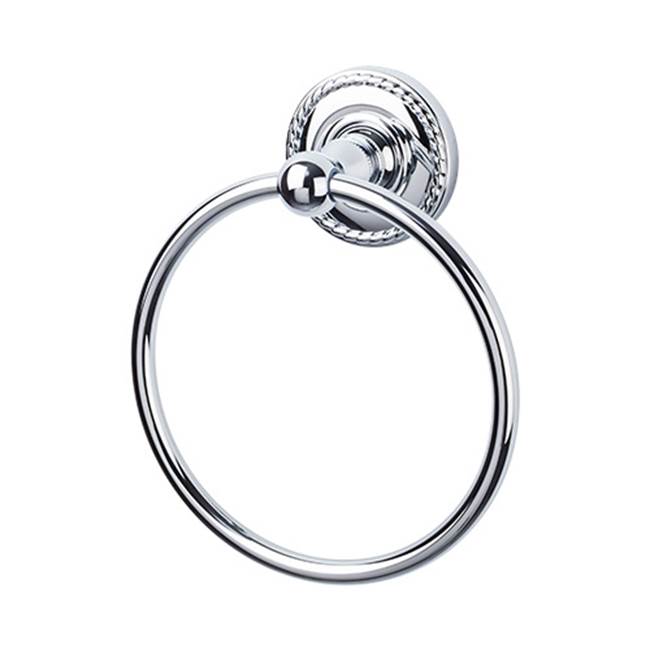 Top Knobs - Edwardian Bath Ring Rope Backplate Polished Chrome - Polished Chrome