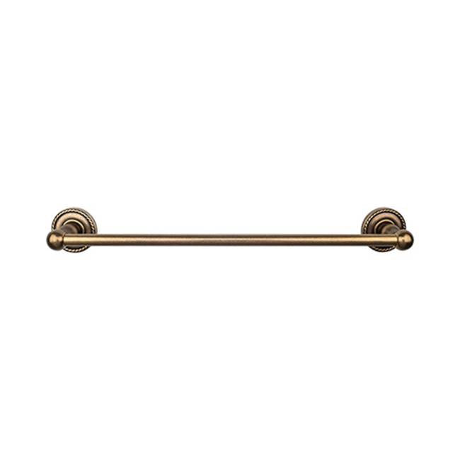 Top Knobs - Edwardian Bath Towel Bar 18 In. Single - Rope Backplate German Bronze - German Bronze