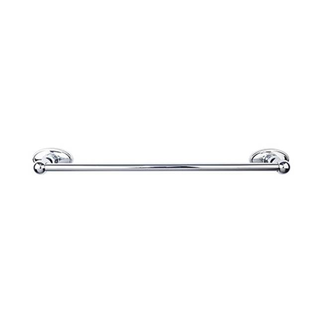 Top Knobs - Edwardian Bath Towel Bar 18 In. Single - Oval Backplate Polished Chrome - Polished Chrome