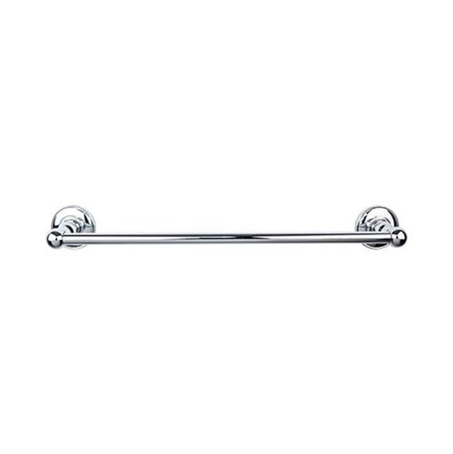 Top Knobs - Edwardian Bath Towel Bar 18 Inch Single - Plain Bplate Polished Chrome - Polished Chrome
