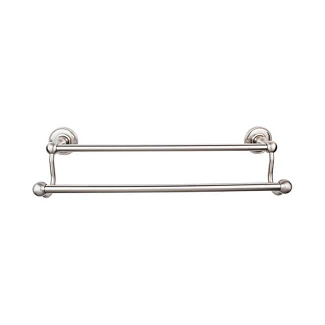 Top Knobs - Edwardian Bath Towel Bar 18 In. Double - Beaded Bplate Brushed Satin Nickel - Brushed Satin Nickel