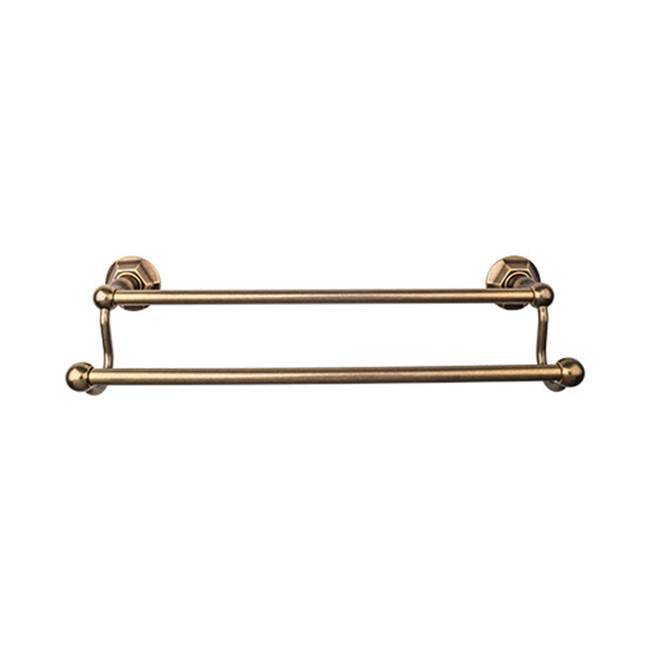Top Knobs - Edwardian Bath Towel Bar 18 Inch Double - Hex Backplate German Bronze - German Bronze