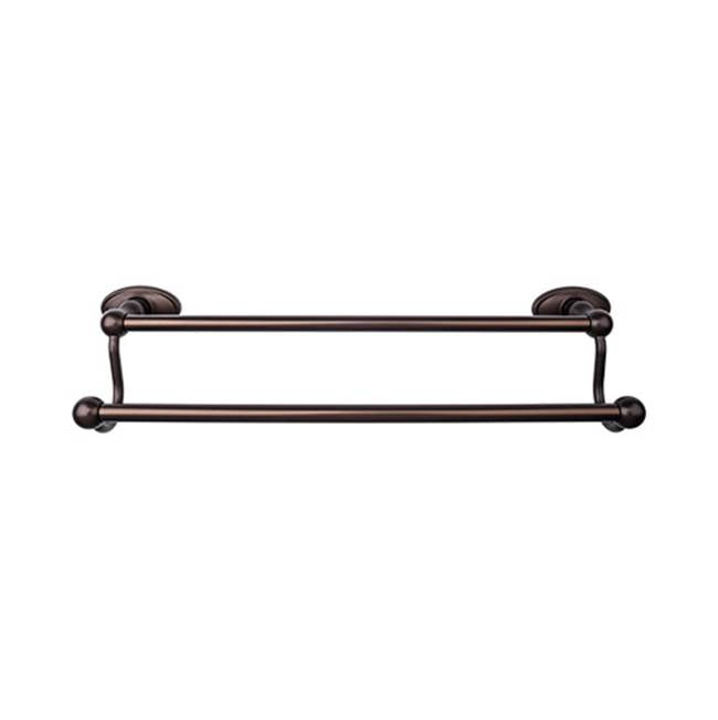 Top Knobs - Edwardian Bath Towel Bar 18 In. Double - Oval Backplate Oil Rubbed Bronze - Oil Rubbed Bronze
