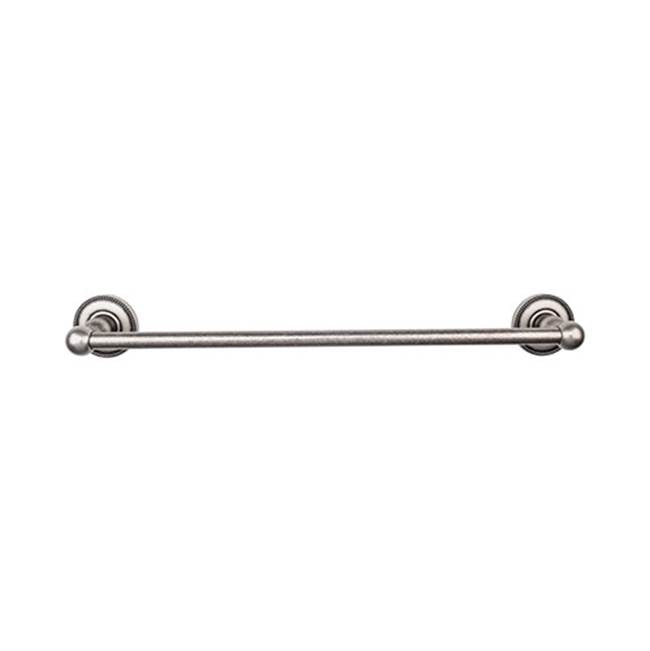 Top Knobs - Edwardian Bath Towel Bar 24 In. Single - Beaded Bplate Antique Pewter - Antique Pewter