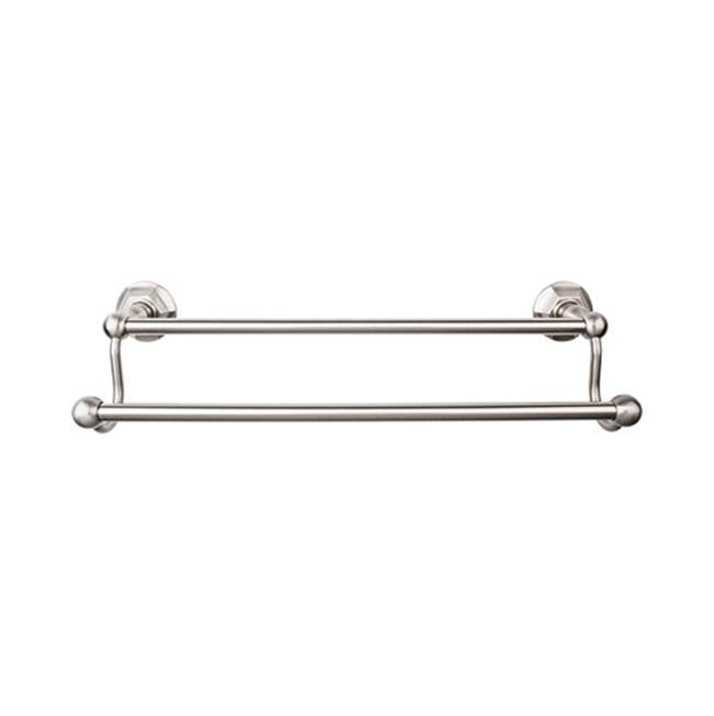 Top Knobs - Edwardian Bath Towel Bar 24 Inch Double - Hex Backplate Brushed Satin Nickel - Brushed Satin Nickel