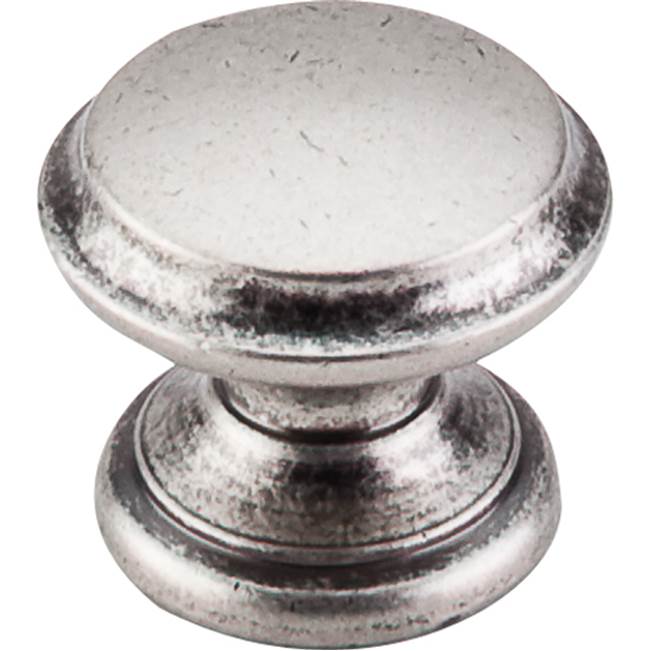 Top Knobs - Flat Top Knob 1 3/8 Inch Pewter Antique - Pewter Antique